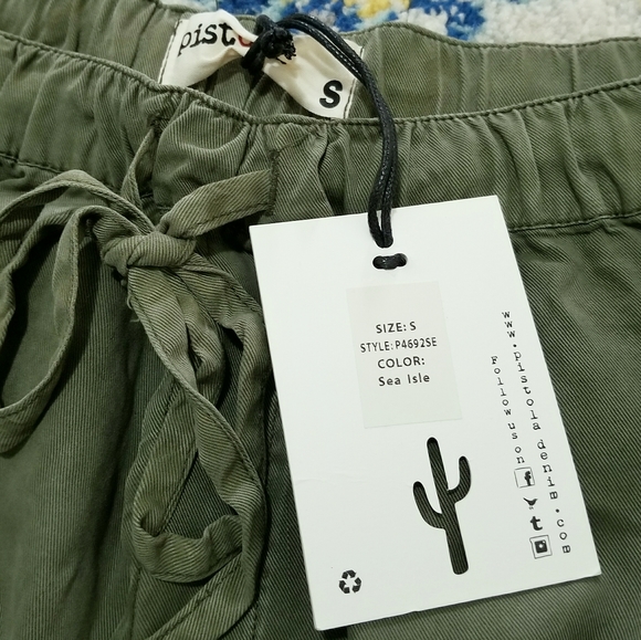 Pistola Dolphin Hem Drawstring Shorts Olive Green - Picture 6 of 7